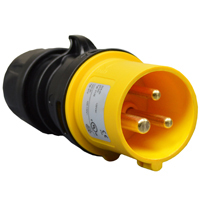 Pin and Sleeve Plug Devices 888-21000-NS IEC 60309 Cable Mount Plug, IP44 Rated, 20 Amp 120 Volt, 4H, IEC 309 International Pin and Sleeve Devices